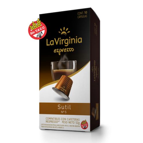 La virginia cafe capsulas p/nespresso sutil 12*10*5.2 gr.