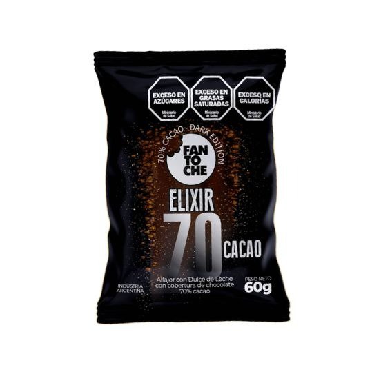 FANTOCHE ALFAJOR ELIXIR 70% CACAO 12*60 GR.