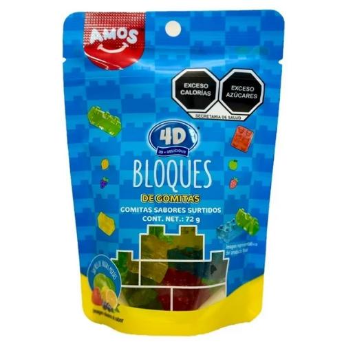 AMOS 4D GOMITAS BLOQUES  *100 GR.
