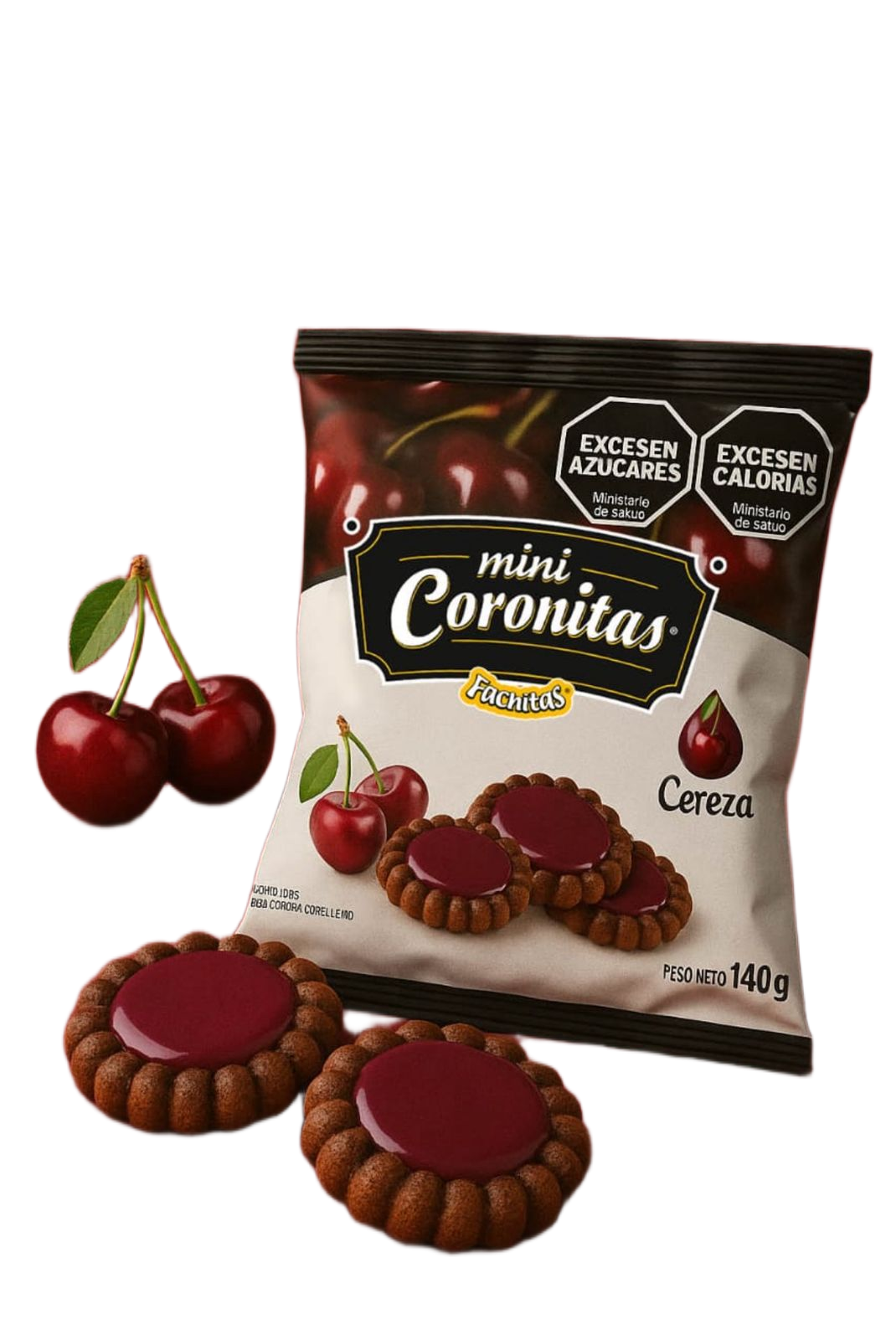 FACHITAS MINICORONITAS CHOC. C/JALEA DE CEREZA *140 GR