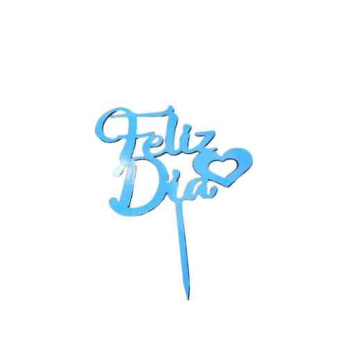 TOPPER FELIZ DIA LISO (COLORES VARIOS) *5 UND. UNI