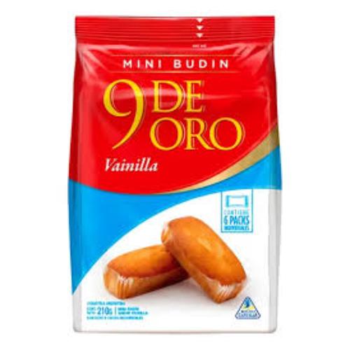 9 DE ORO MINIBUDIN VAINILLA *210 GR UNI