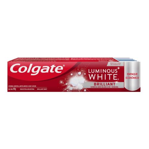 COLGATE CREMA DENTAL LUMINOUS WHITE BRILLANT *140 GR. UNI