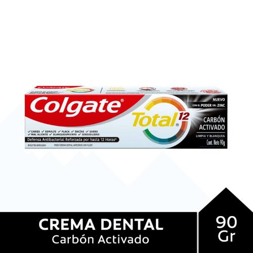 COLGATE CREMA DENTAL TOTAL CARBON ACTIVADO *90 GR. UNI