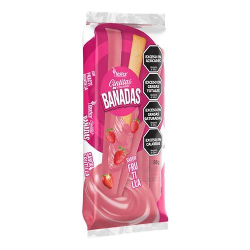 TOSTEX CINTITAS BAÑADAS FRUTILLA *88 GR. UNI