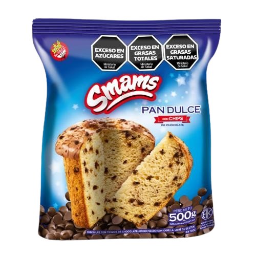 SMAMS PAN DULCE C/CHIPS SIN TACC *500 GR.
